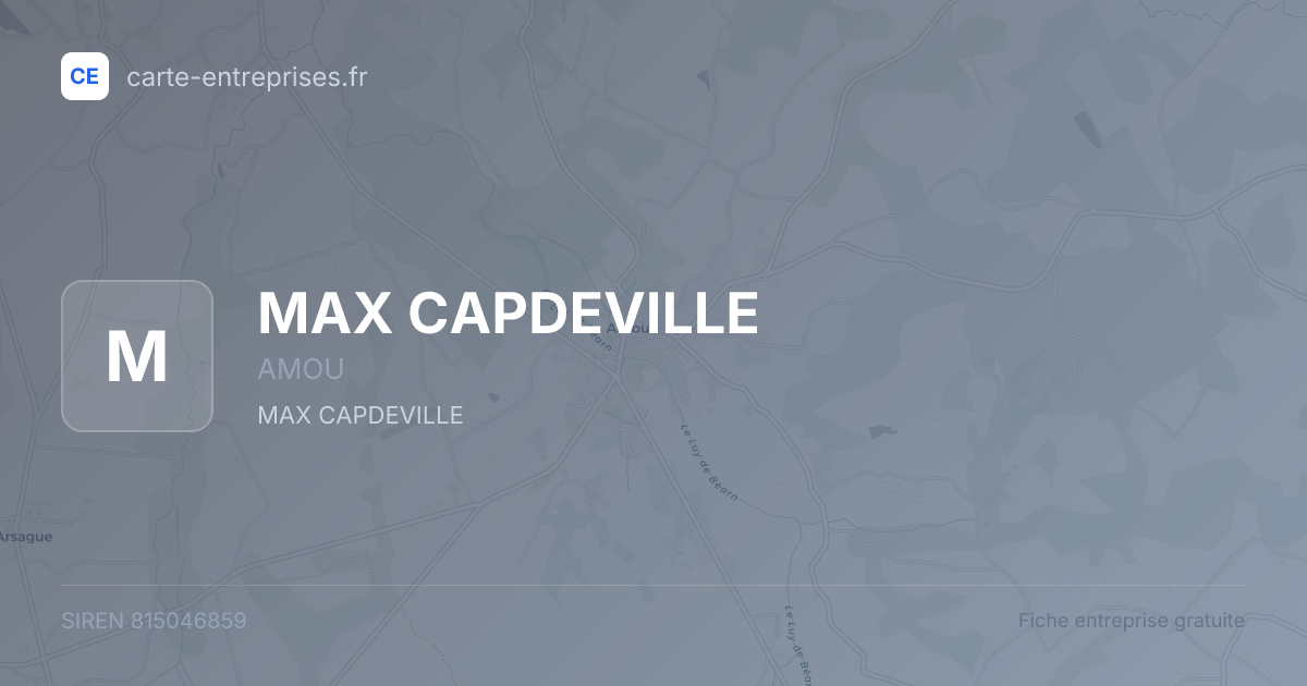 MAX CAPDEVILLE — 815046859 — fiche entreprise