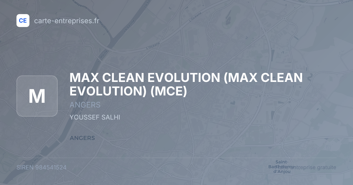 MAX CLEAN EVOLUTION (MAX CLEAN EVOLUTION) (MCE) — 984541524 — fiche entreprise