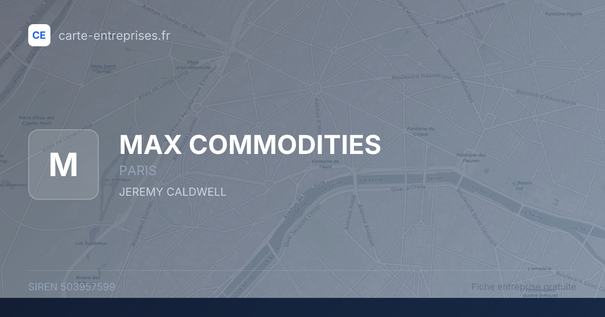 MAX COMMODITIES — 503957599 — fiche entreprise