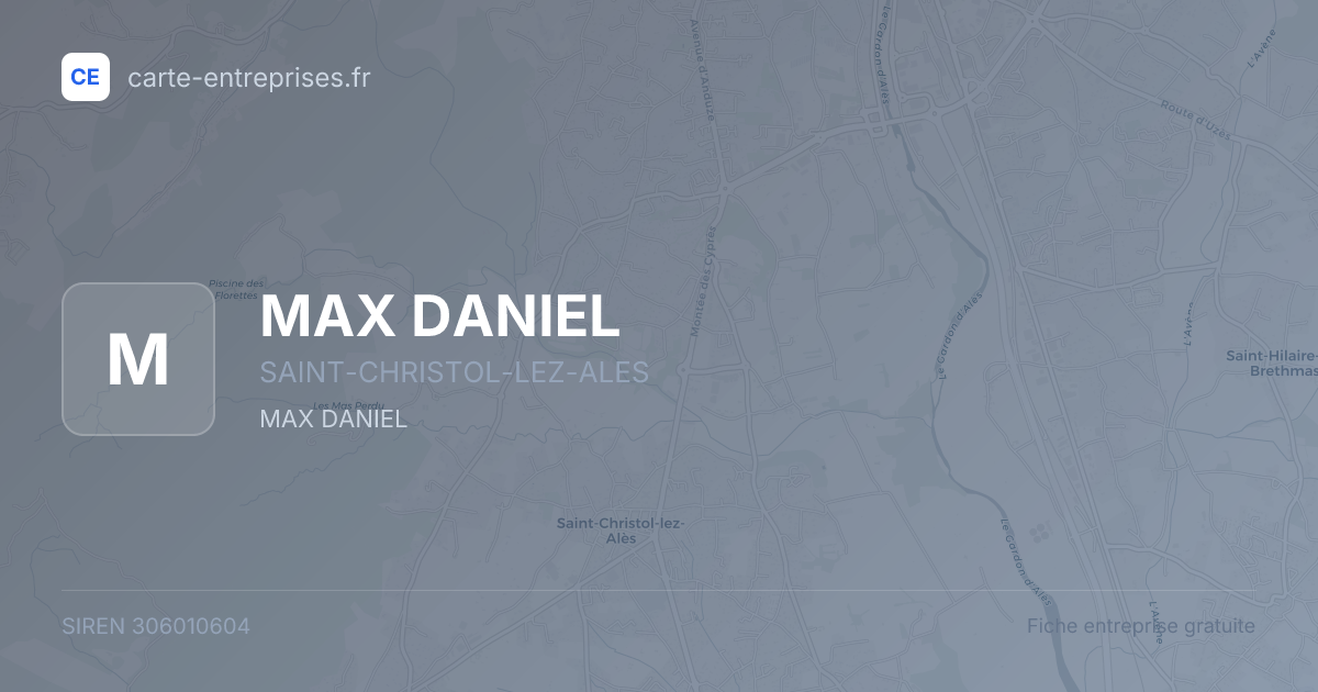 MAX DANIEL — 306010604 — fiche entreprise