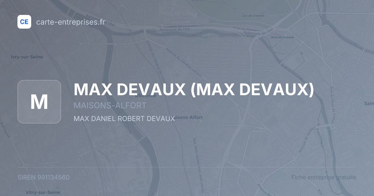 MAX DEVAUX — 991134560 — fiche entreprise