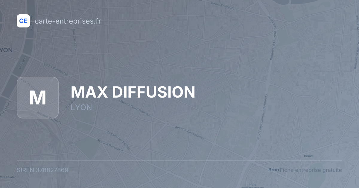 MAX DIFFUSION — 378827869 — fiche entreprise