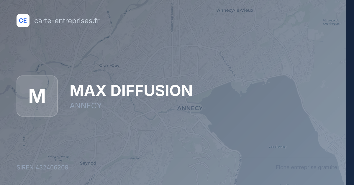 MAX DIFFUSION — 432466209 — fiche entreprise