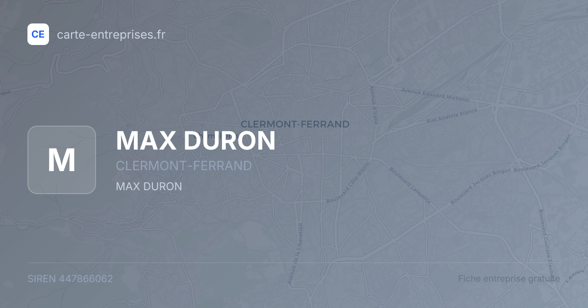 MAX DURON — 447866062 — fiche entreprise