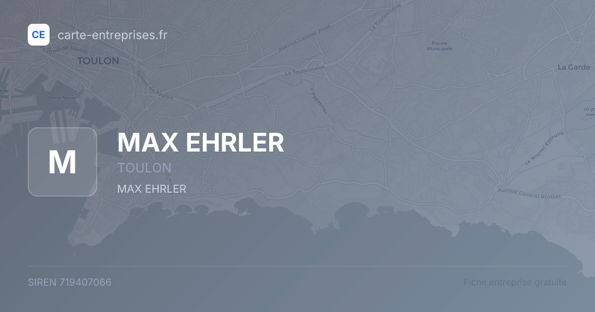 MAX EHRLER — 719407066 — fiche entreprise