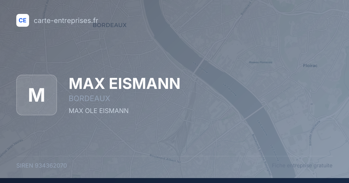 MAX EISMANN — 934362070 — fiche entreprise