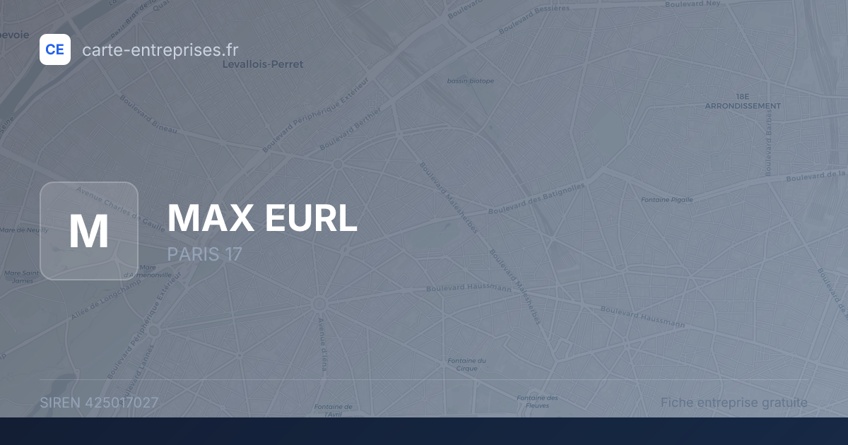 MAX EURL — 425017027 — fiche entreprise