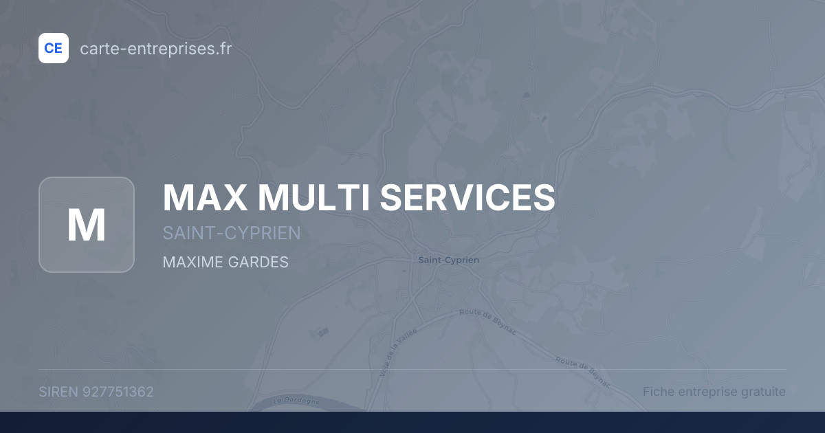 MAX MULTI SERVICES — 927751362 — fiche entreprise