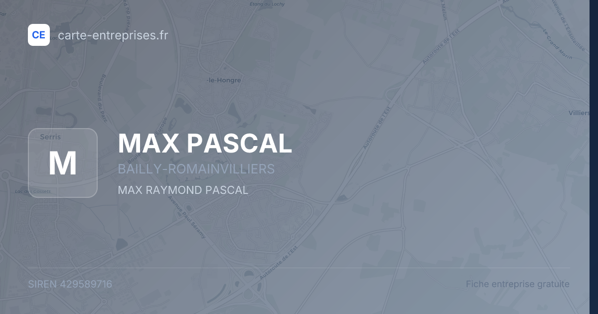 MAX PASCAL — 429589716 — fiche entreprise