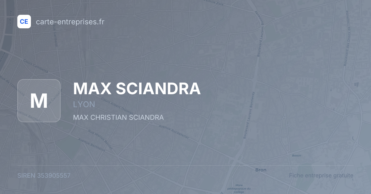 MAX SCIANDRA — 353905557 — fiche entreprise
