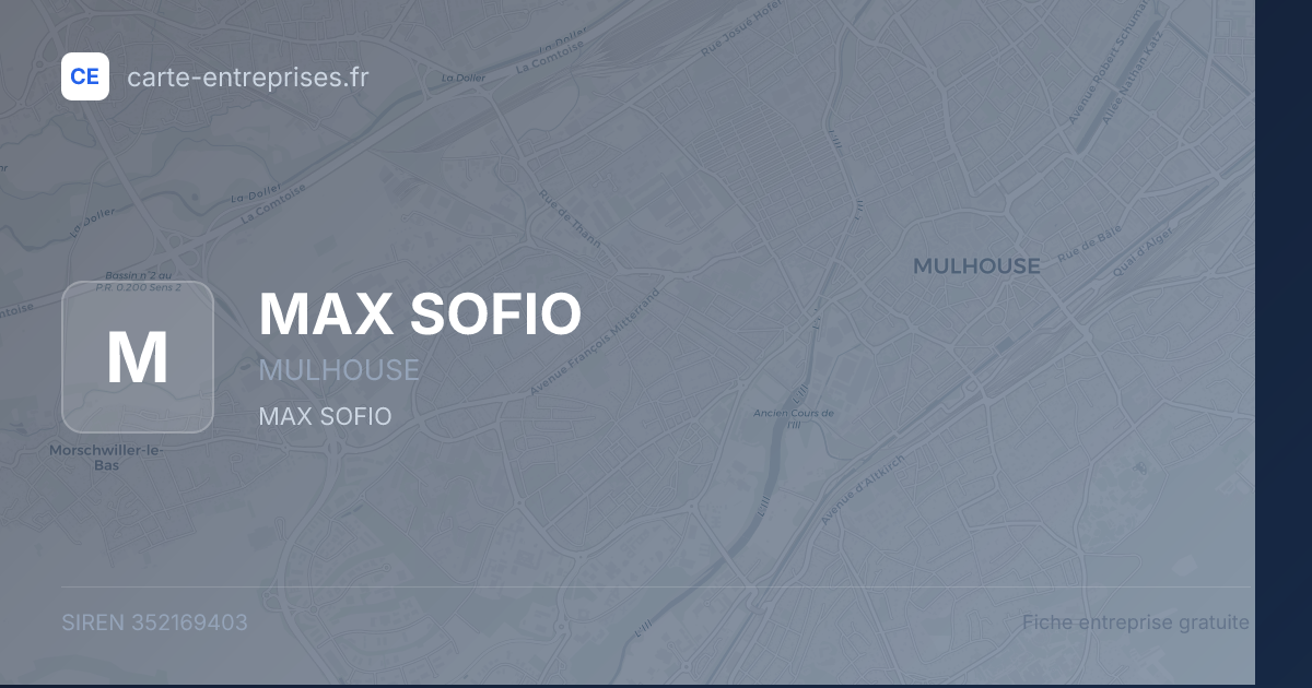 MAX SOFIO — 352169403 — fiche entreprise