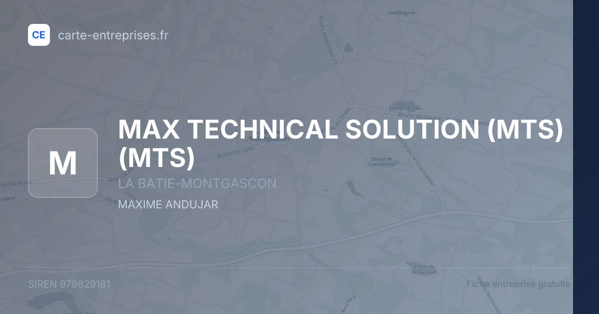 MAX TECHNICAL SOLUTION (MTS) (MTS) — 979829181 — fiche entreprise