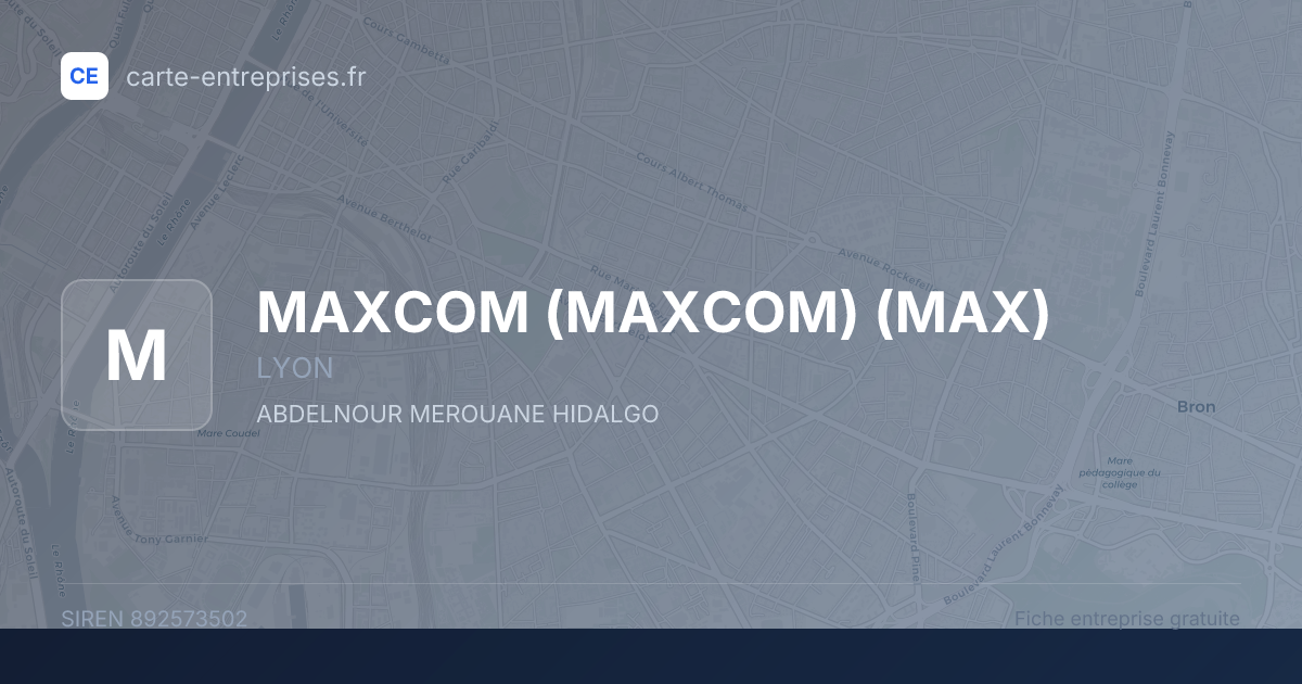 MAXCOM (MAXCOM) (MAX) — 892573502 — fiche entreprise