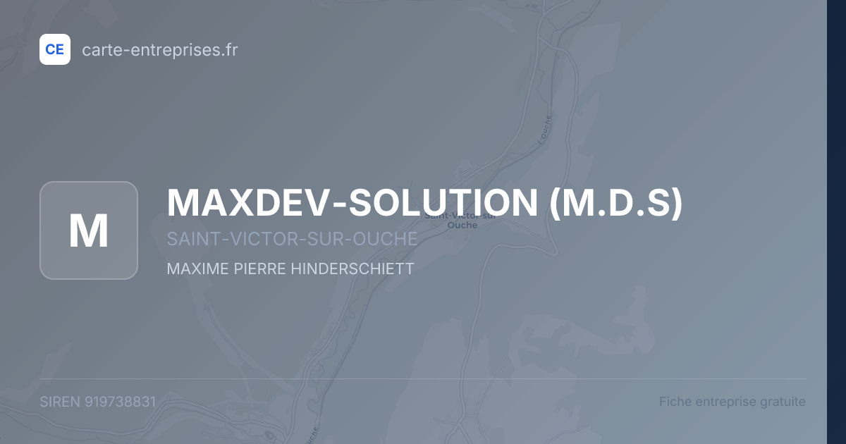 MAXDEV-SOLUTION (M.D.S) — 919738831 — fiche entreprise