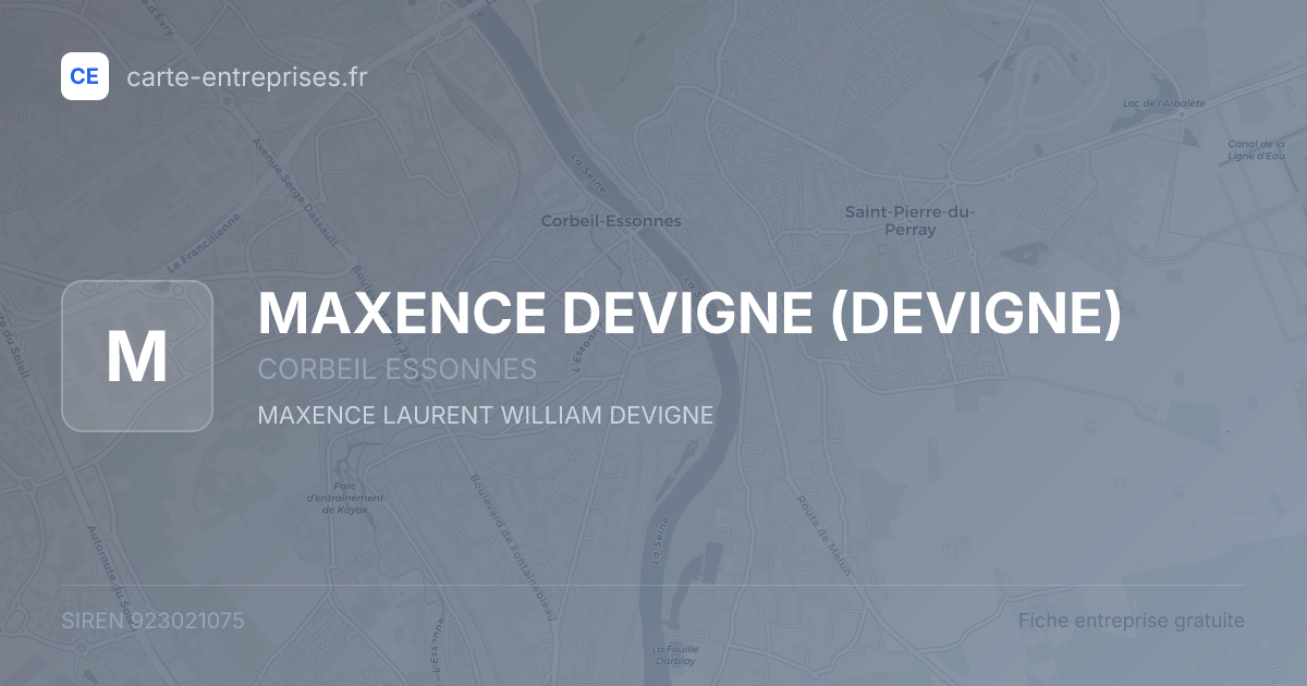 MAXENCE DEVIGNE (DEVIGNE) — 923021075 — fiche entreprise