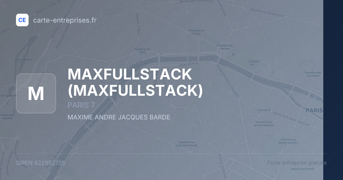 MAXFULLSTACK — 822952735 — fiche entreprise