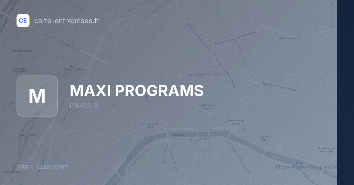 MAXI PROGRAMS — 344629787 — fiche entreprise