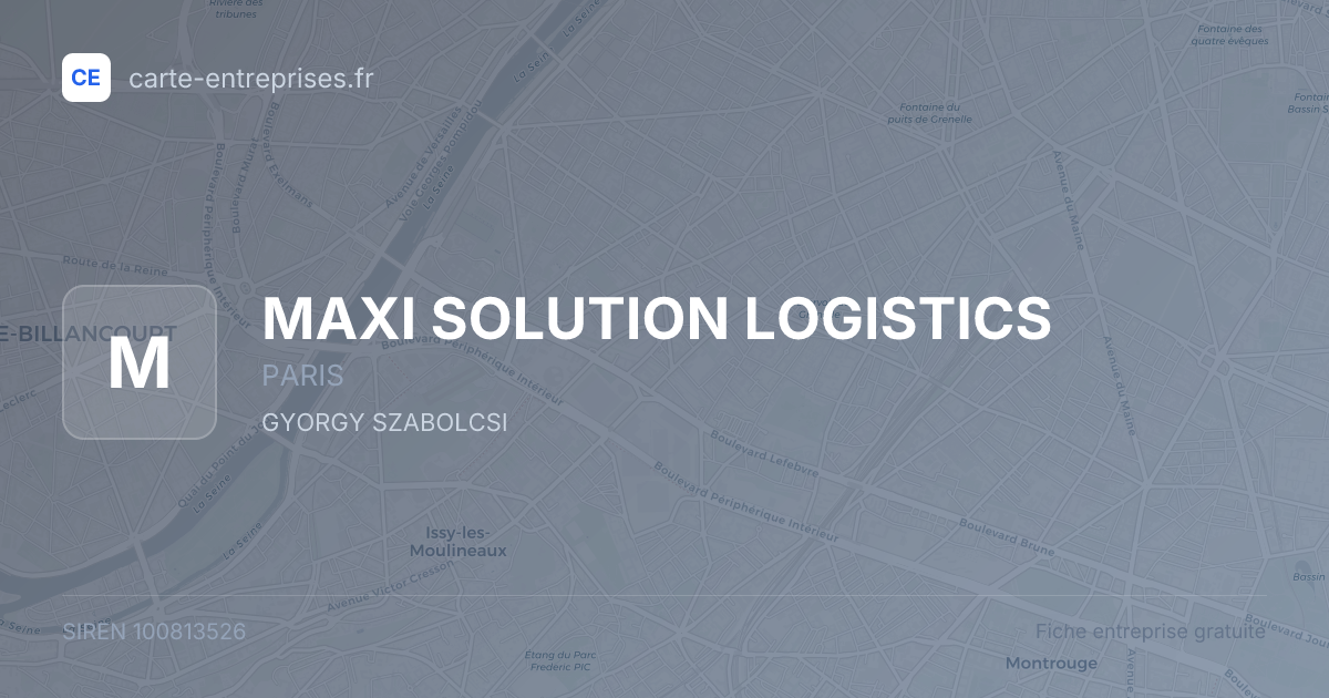 MAXI SOLUTION — 100813526 — fiche entreprise