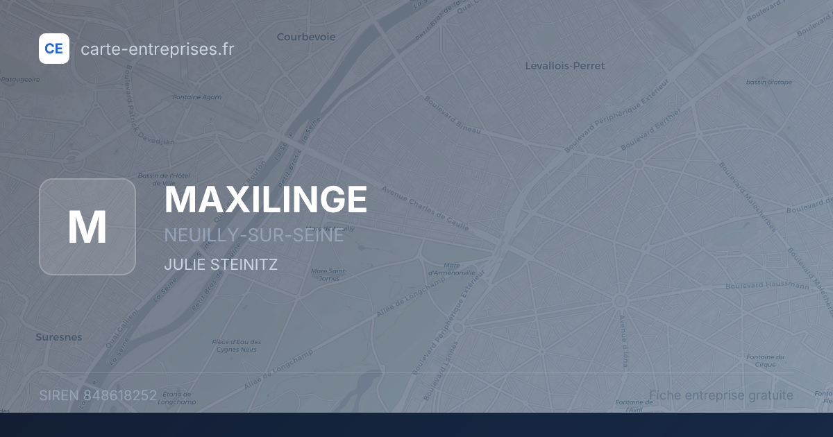 MAXILINGE — 848618252 — fiche entreprise