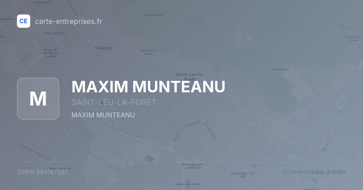 MAXIM MUNTEANU — 894167337 — fiche entreprise