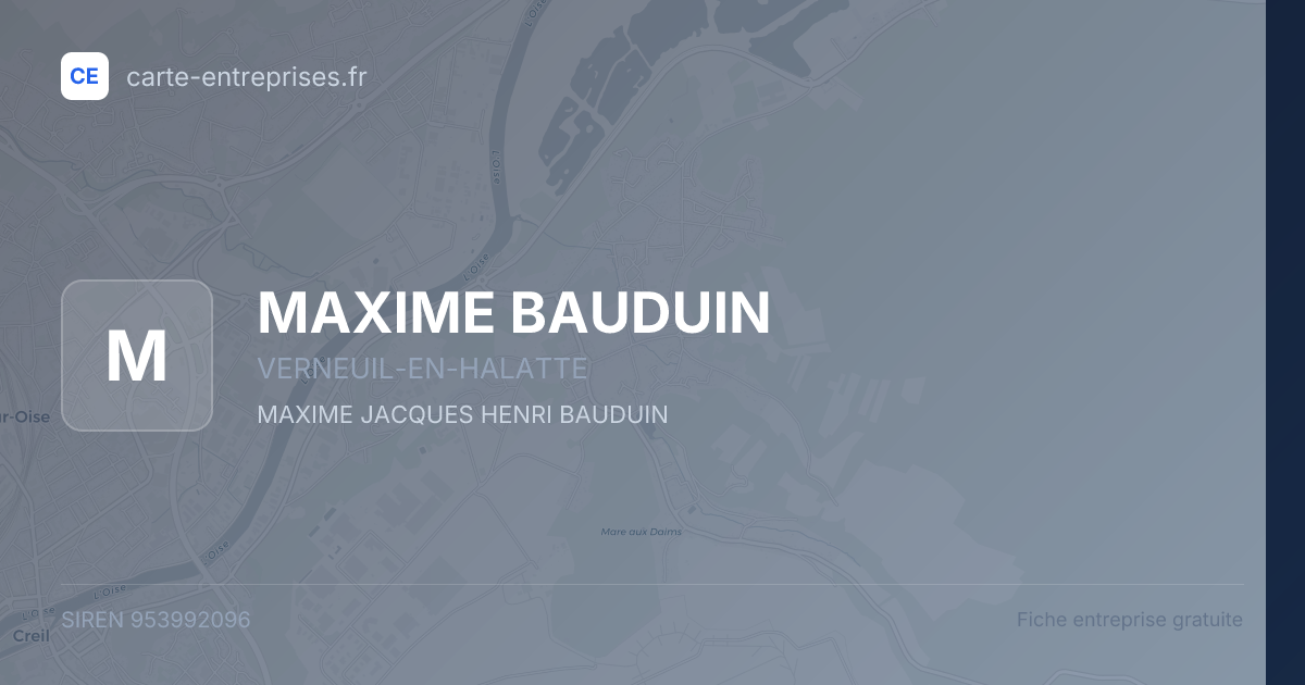 MAXIME BAUDUIN — 953992096 — fiche entreprise