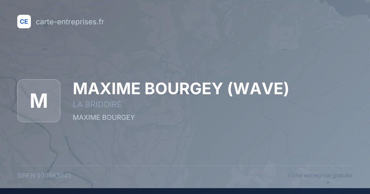 MAXIME BOURGEY (WAVE) — 930983945 — fiche entreprise