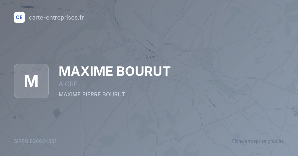 MAXIME BOURUT — 828024331 — fiche entreprise