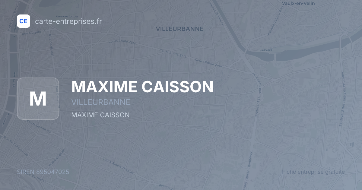 MAXIME CAISSON — 895047025 — fiche entreprise