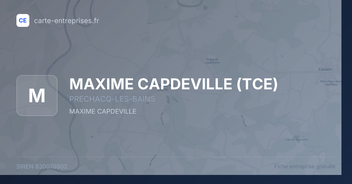 MAXIME CAPDEVILLE (TCE) — 830079802 — fiche entreprise