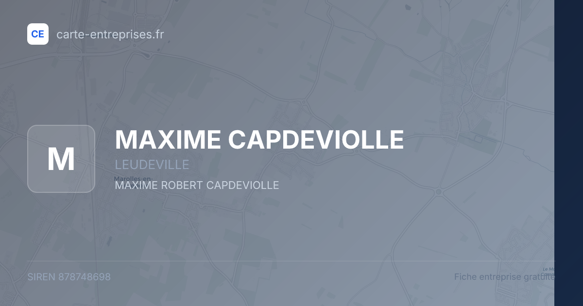MAXIME CAPDEVIOLLE — 878748698 — fiche entreprise