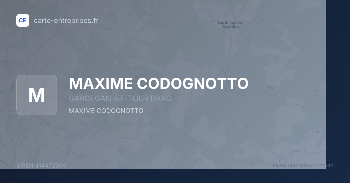 MAXIME CODOGNOTTO — 414472860 — fiche entreprise