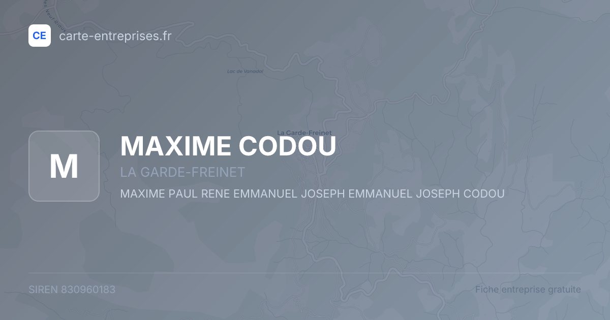 MAXIME CODOU — 830960183 — fiche entreprise