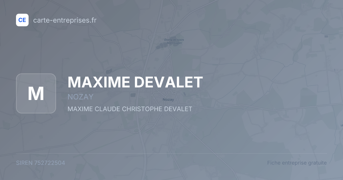 MAXIME DEVALET — 752722504 — fiche entreprise