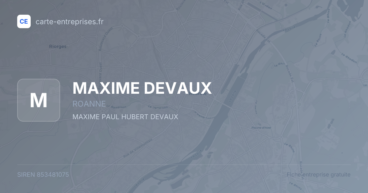 MAXIME DEVAUX — 853481075 — fiche entreprise
