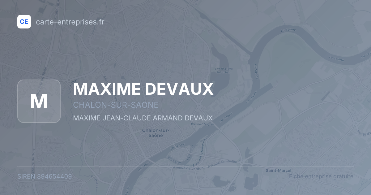 MAXIME DEVAUX — 894654409 — fiche entreprise