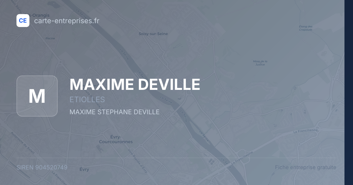 MAXIME DEVILLE — 904520749 — fiche entreprise