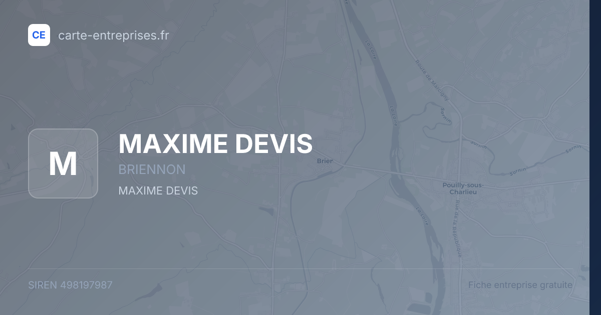 MAXIME DEVIS — 498197987 — fiche entreprise