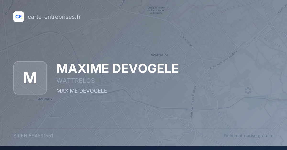 MAXIME DEVOGELE — 894591551 — fiche entreprise