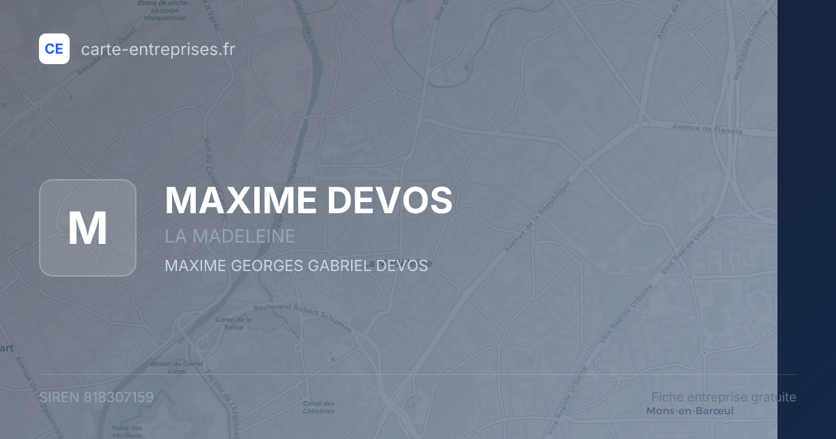 MAXIME DEVOS — 818307159 — fiche entreprise