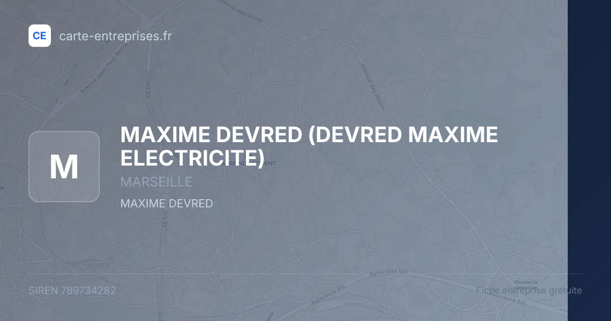 MAXIME DEVRED (DEVRED MAXIME ELECTRICITE) — 789734282 — fiche entreprise
