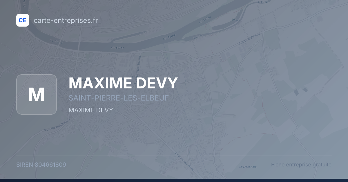 MAXIME DEVY — 804661809 — fiche entreprise