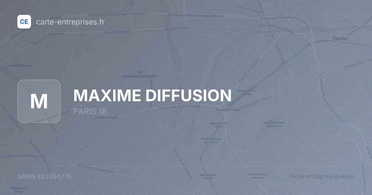 MAXIME DIFFUSION — 403494776 — fiche entreprise