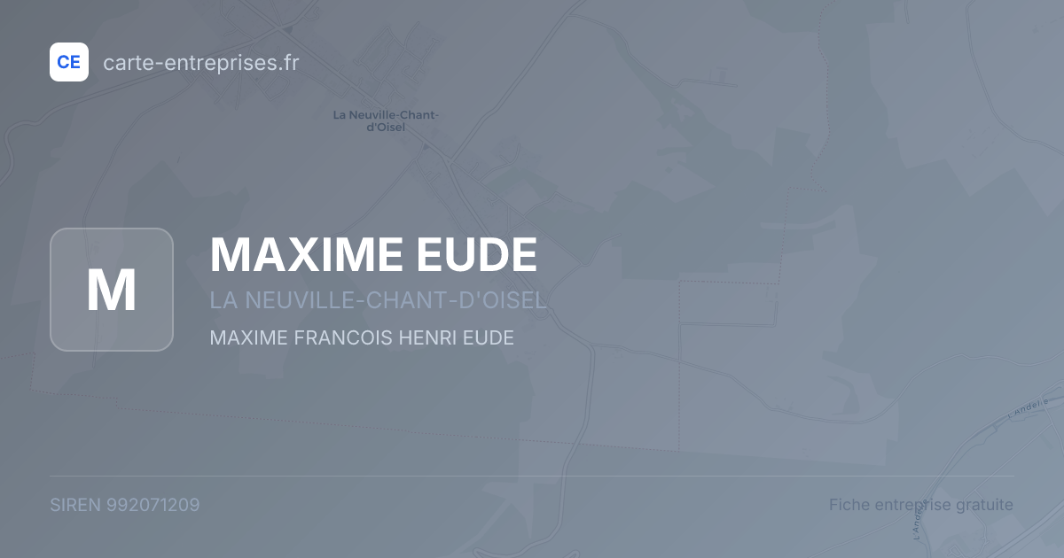 MAXIME EUDE — 992071209 — fiche entreprise