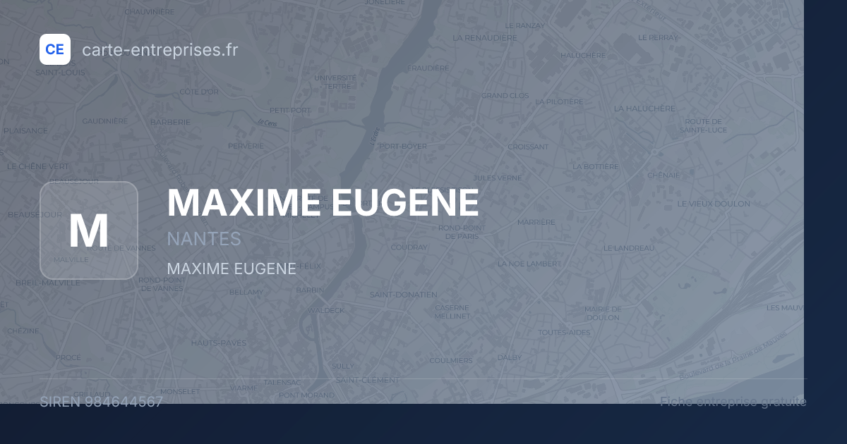 MAXIME EUGENE — 984644567 — fiche entreprise