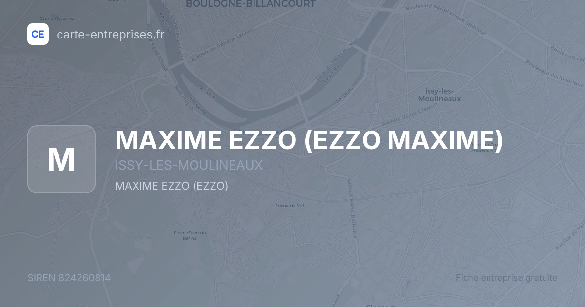 MAXIME EZZO (EZZO MAXIME) — 824260814 — fiche entreprise