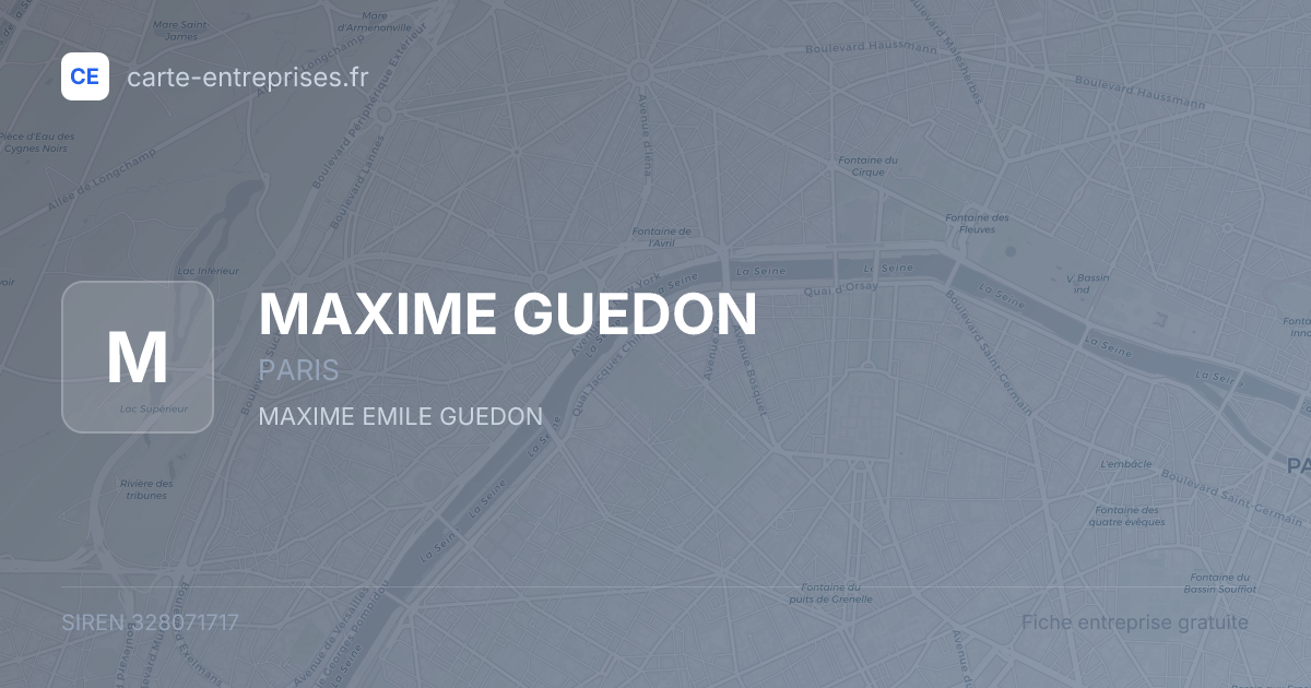 MAXIME GUEDON — 328071717 — fiche entreprise
