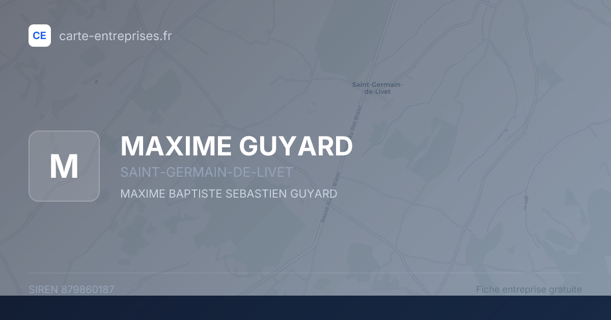MAXIME GUYARD — 879860187 — fiche entreprise