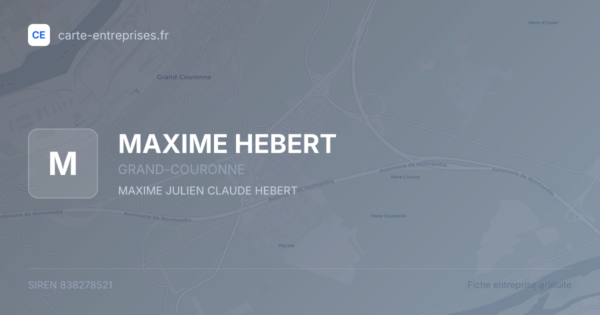 MAXIME HEBERT — 838278521 — fiche entreprise