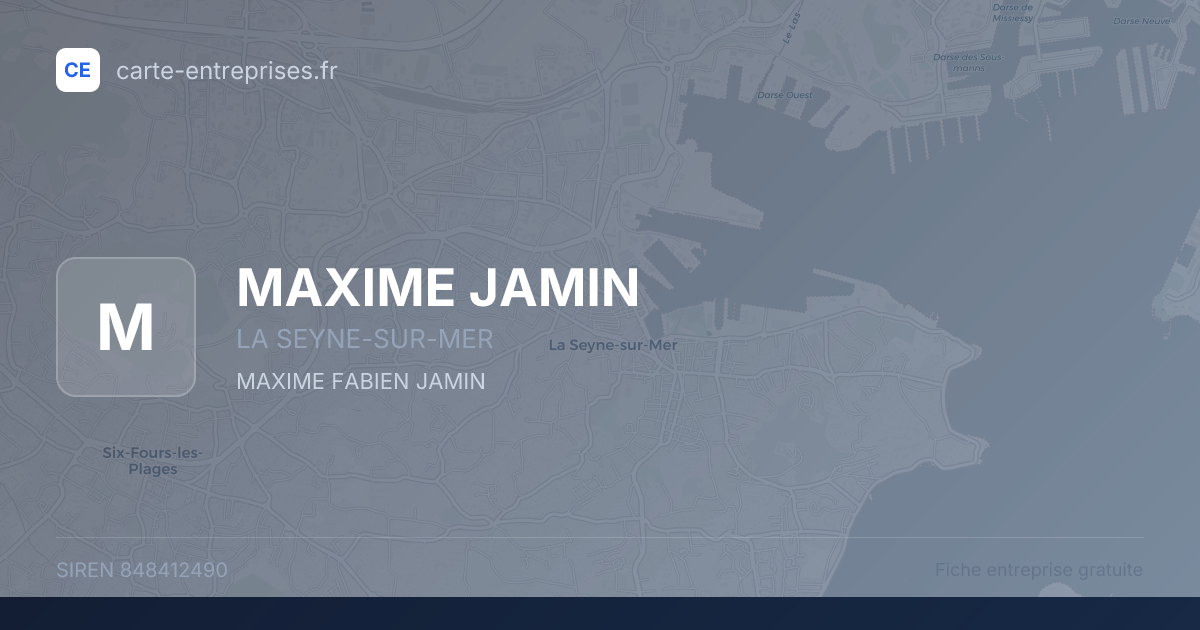 MAXIME JAMIN — 848412490 — fiche entreprise