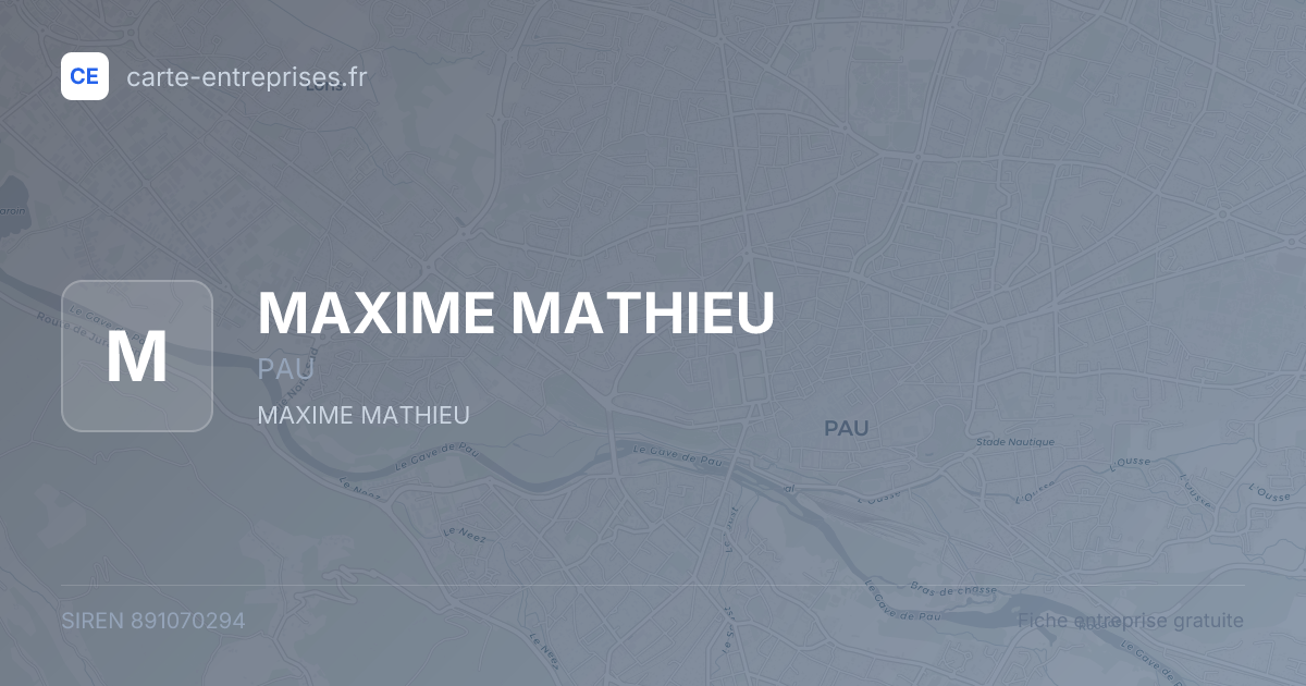 MAXIME MATHIEU — 891070294 — fiche entreprise